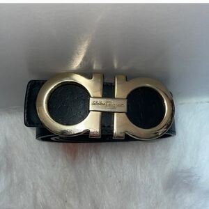Salvatore Ferragamo Leather Monogram Gancini Belt